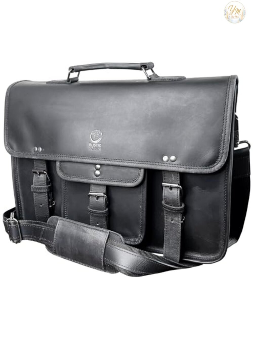 Full Grain Leather Laptop Messenger Bag for Men 16 inch Satchel Briefcase
